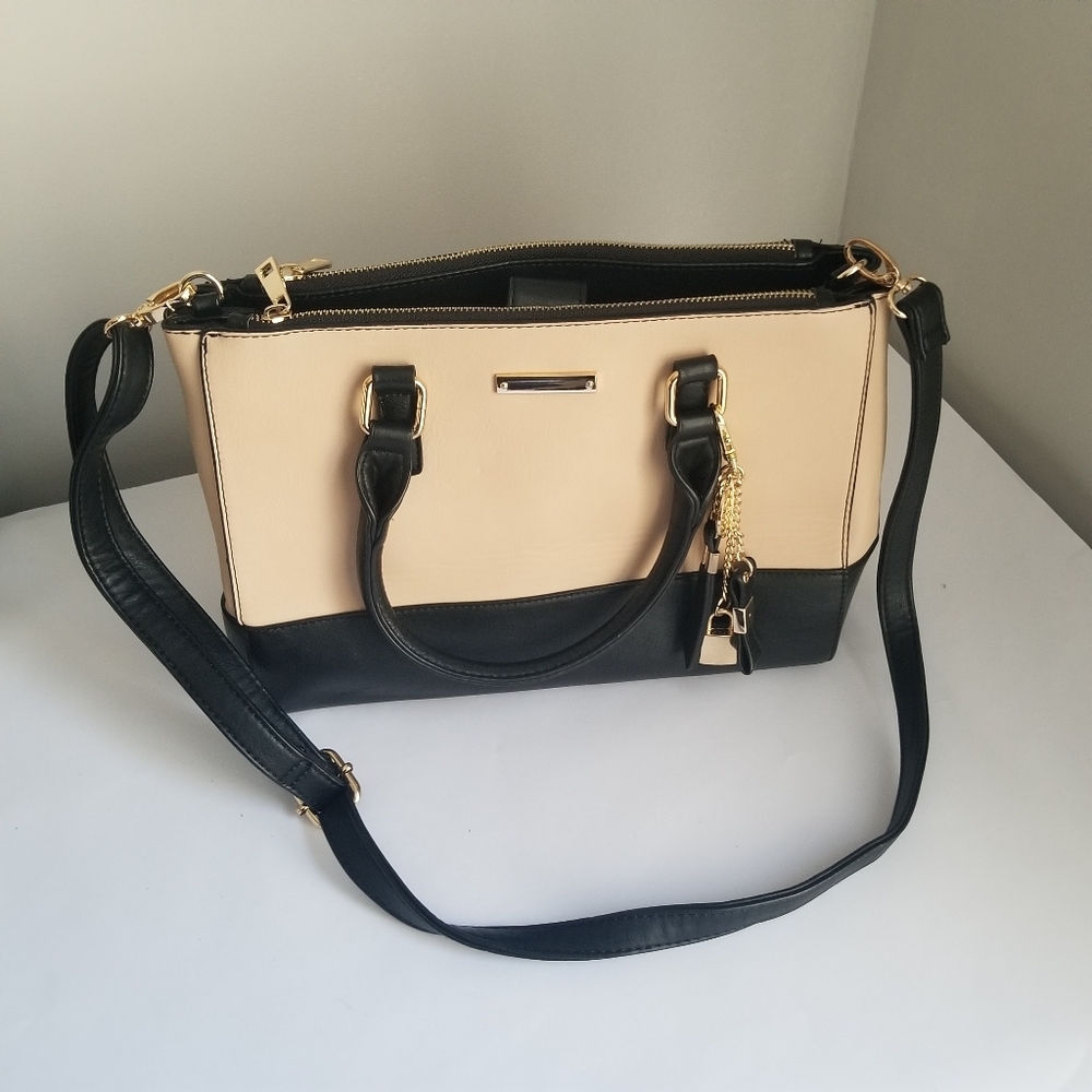 Call It Spring Handbag/ Purse Two-Tone Cream And Black